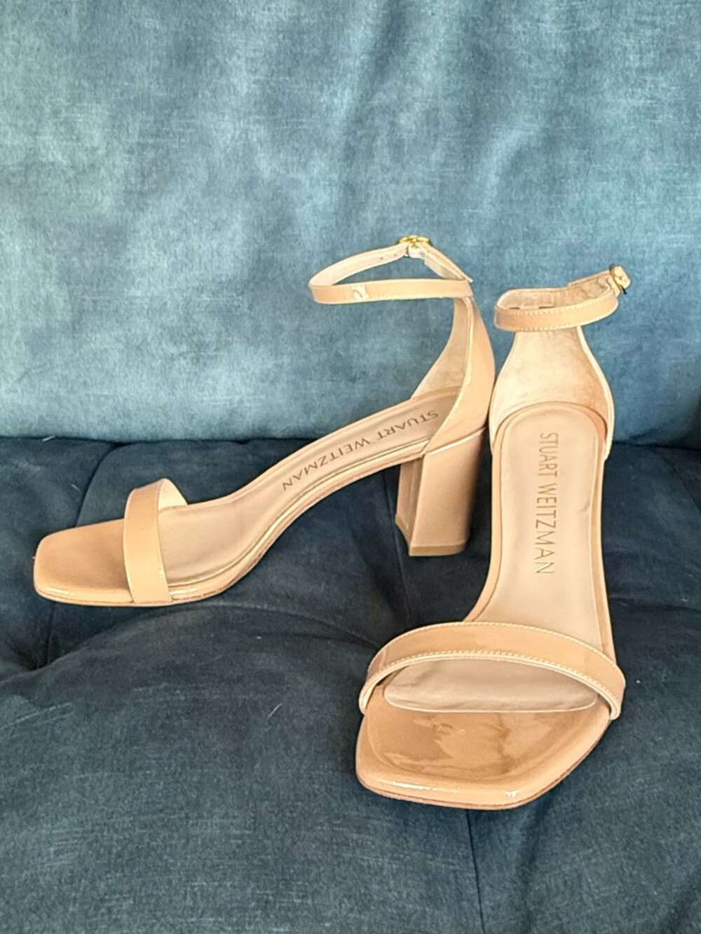 Stuart Weitzman Nudistcurve  Block Heeled Sandal Nude - Picture 2 of 8